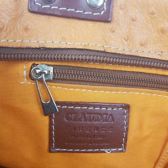 Claudia Firenze Ostrich Textured Italian Leather Bag - Picture 10 of 16